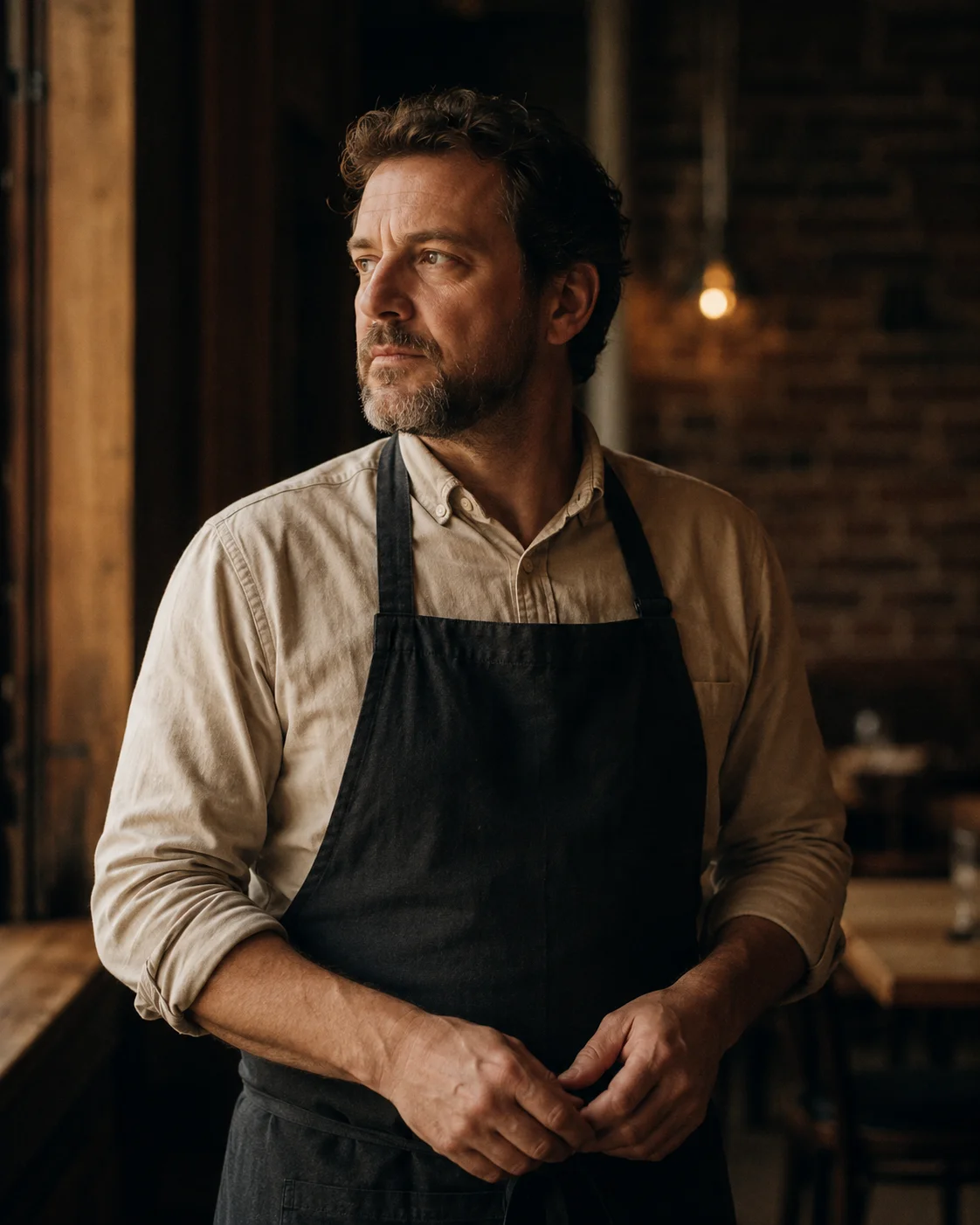 Restaurantleiter im modernen Gastraum